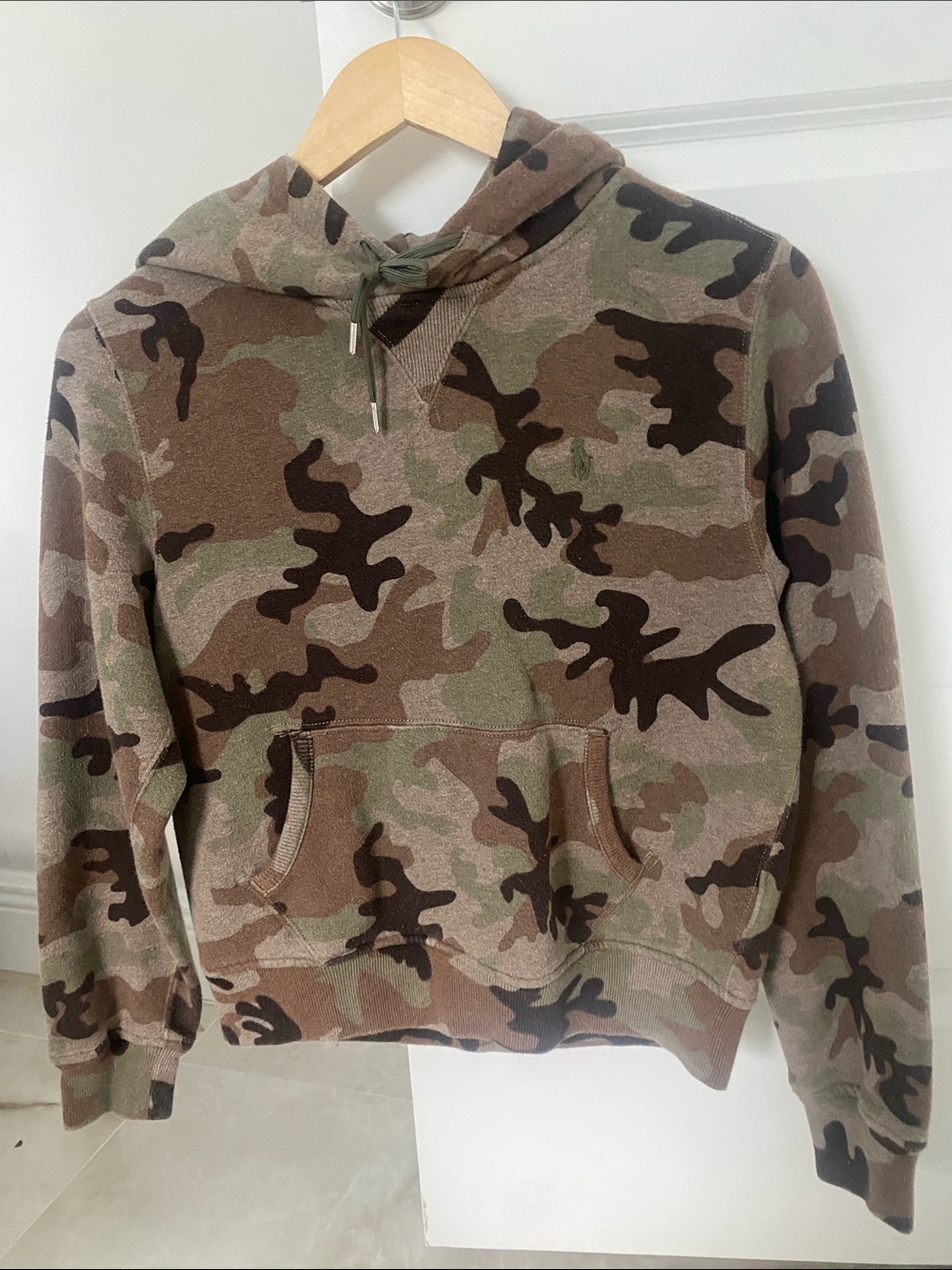 Ralph Lauren Brown and Green Camo Pullover Hoodie